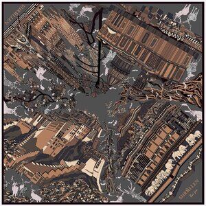 Women 100% Silk Twill Scarf – “Architecture in Song” Edition 135 cm